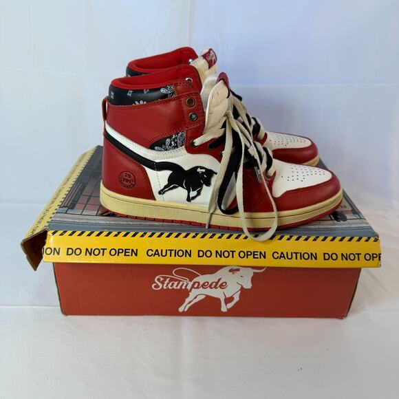 Air Stampede 1 “White Rage Red Black” Mens Size 9 Streetwear Sneaker w/box main image 2